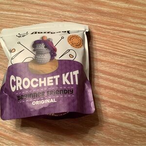 fluff Purple Crochet Kit with White Accents NEW